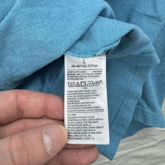 Banana Republic Polo Shirt Mens Large Blue Standard Fit Elephant Logo Preppy - Picture 7 of 8